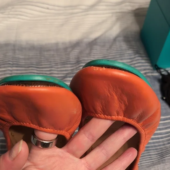 Tieks Orange Ballet Flats Classic Design - Picture 5 of 7